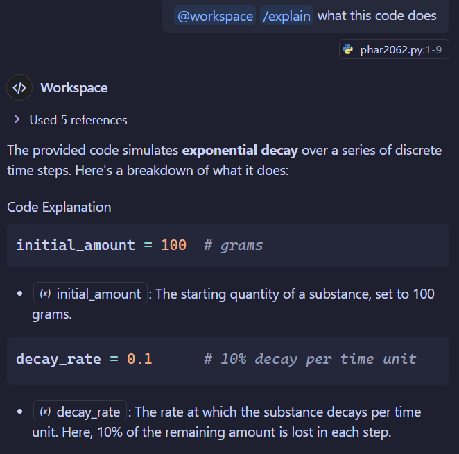 AskingCopilot Chat Explanation Result